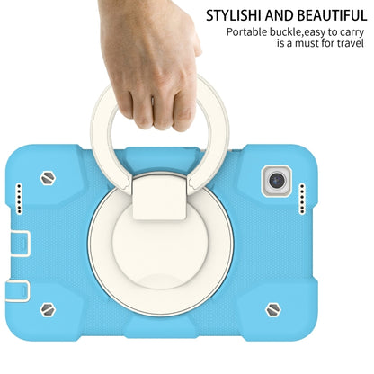 For Samsung Galaxy Tab A11 / A9 Silicone Hybrid PC Tablet Case with Shoulders Strap(Sky Blue) by bashfashion