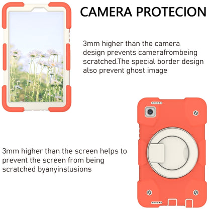 For Samsung Galaxy Tab A11 / A9 Silicone Hybrid PC Tablet Case with Shoulders Strap(Coral Orange) by bashfashion