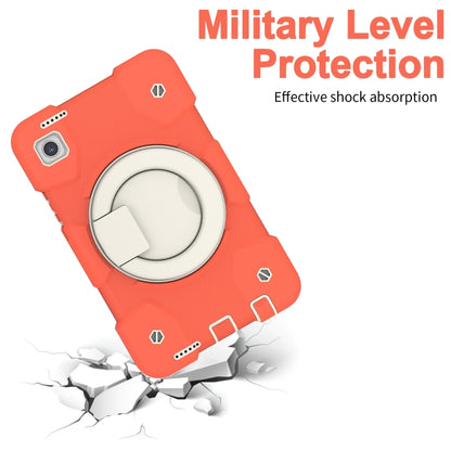 For Samsung Galaxy Tab A11 / A9 Silicone Hybrid PC Tablet Case with Shoulders Strap(Coral Orange) by bashfashion