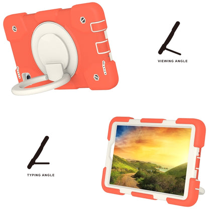 For Samsung Galaxy Tab A11 / A9 Silicone Hybrid PC Tablet Case with Shoulders Strap(Coral Orange) by bashfashion