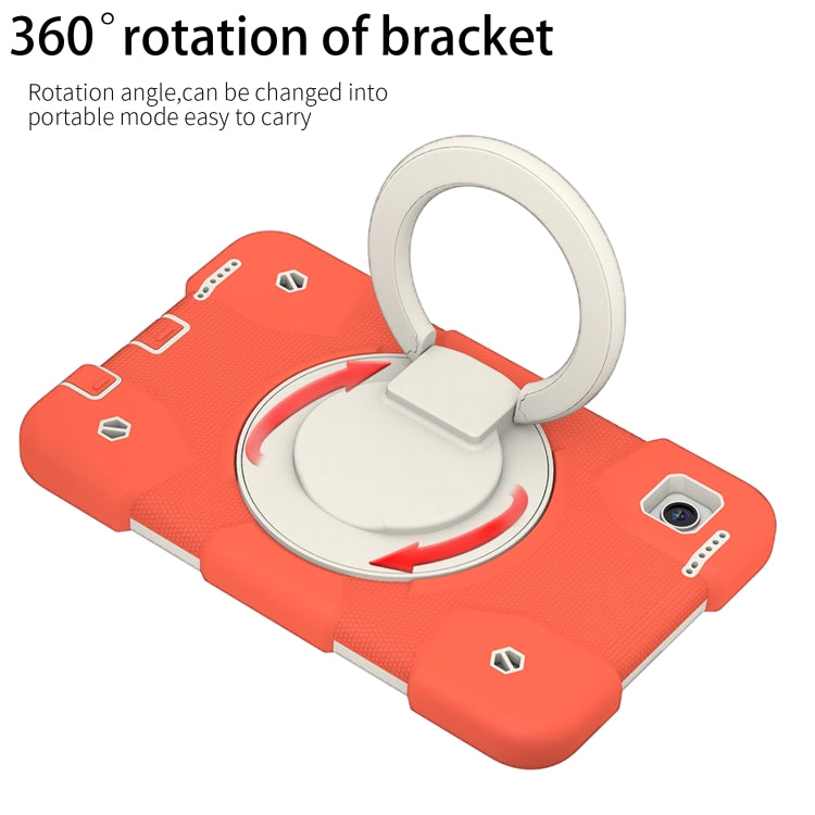 For Samsung Galaxy Tab A11 / A9 Silicone Hybrid PC Tablet Case with Shoulders Strap(Coral Orange) by bashfashion