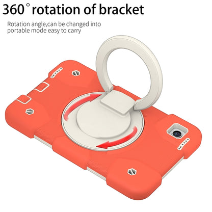 For Samsung Galaxy Tab A11 / A9 Silicone Hybrid PC Tablet Case with Shoulders Strap(Coral Orange) by bashfashion