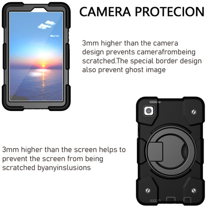 For Samsung Galaxy Tab A11 / A9 Silicone Hybrid PC Tablet Case with Shoulders Strap(Black) by bashfashion