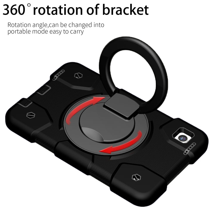 For Samsung Galaxy Tab A11 / A9 Silicone Hybrid PC Tablet Case with Shoulders Strap(Black) by bashfashion