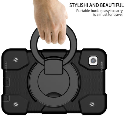 For Samsung Galaxy Tab A11 / A9 Silicone Hybrid PC Tablet Case with Shoulders Strap(Black) by bashfashion