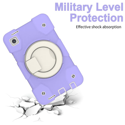 For Samsung Galaxy Tab A11 / A9 Silicone Hybrid PC Tablet Case with Shoulders Strap(Purple) by bashfashion