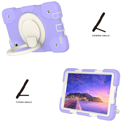 For Samsung Galaxy Tab A11 / A9 Silicone Hybrid PC Tablet Case with Shoulders Strap(Purple) by bashfashion