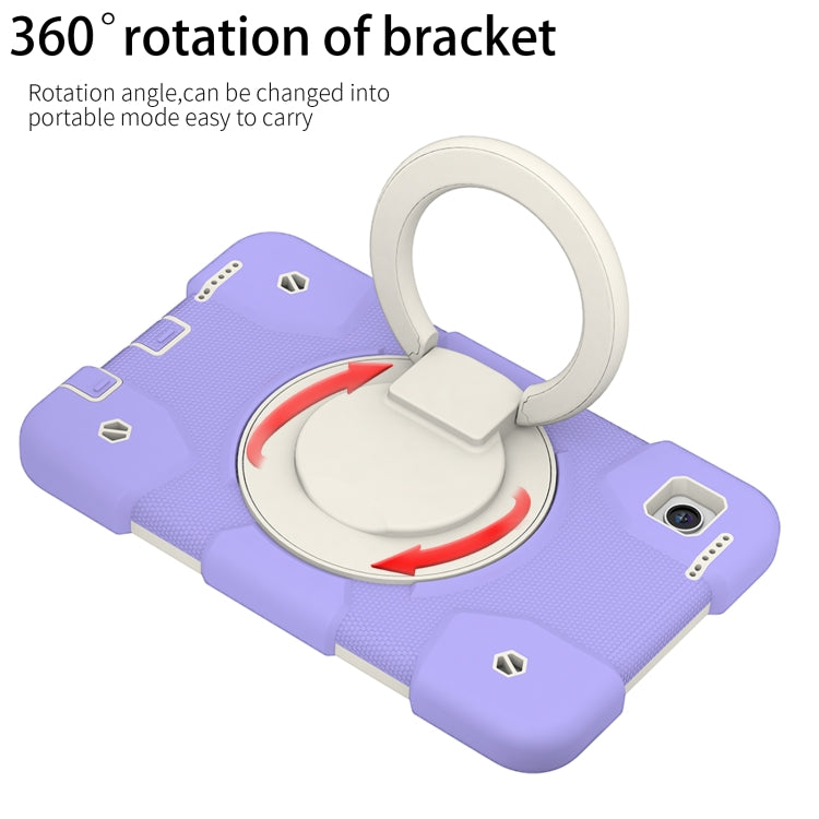 For Samsung Galaxy Tab A11 / A9 Silicone Hybrid PC Tablet Case with Shoulders Strap(Purple) by bashfashion