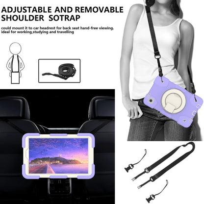 For Samsung Galaxy Tab A11 / A9 Silicone Hybrid PC Tablet Case with Shoulders Strap(Purple) by bashfashion