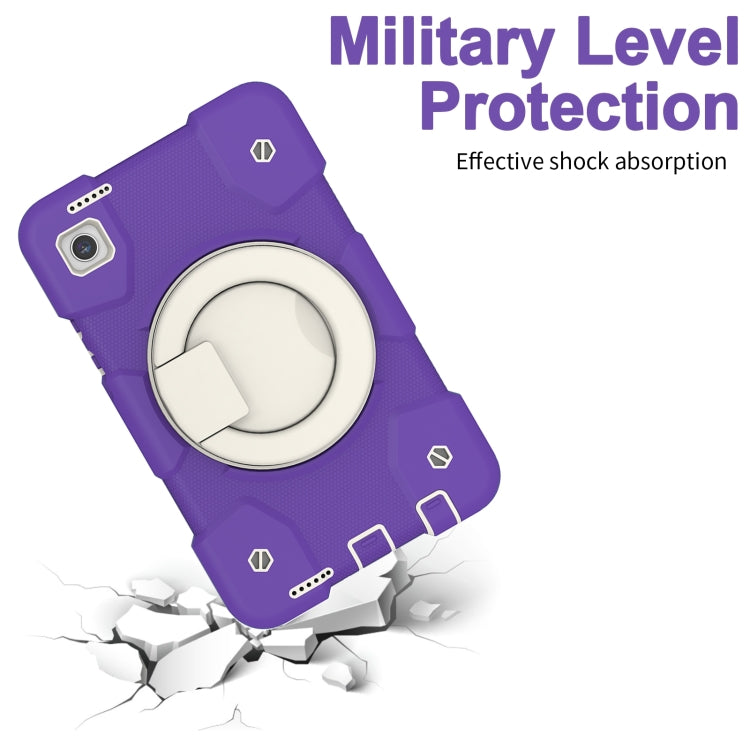 For Samsung Galaxy Tab A11 / A9 Silicone Hybrid PC Tablet Case with Shoulders Strap(Purple Blue) by bashfashion