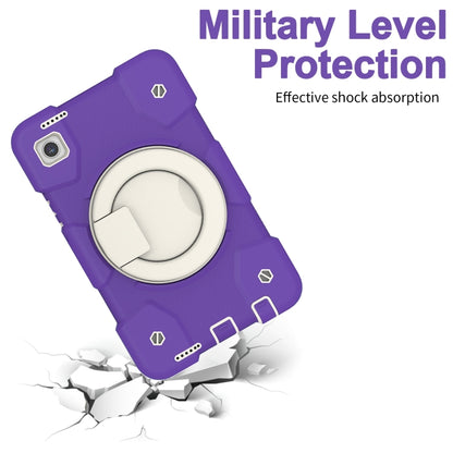 For Samsung Galaxy Tab A11 / A9 Silicone Hybrid PC Tablet Case with Shoulders Strap(Purple Blue) by bashfashion