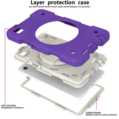 For Samsung Galaxy Tab A11 / A9 Silicone Hybrid PC Tablet Case with Shoulders Strap(Purple Blue) by bashfashion