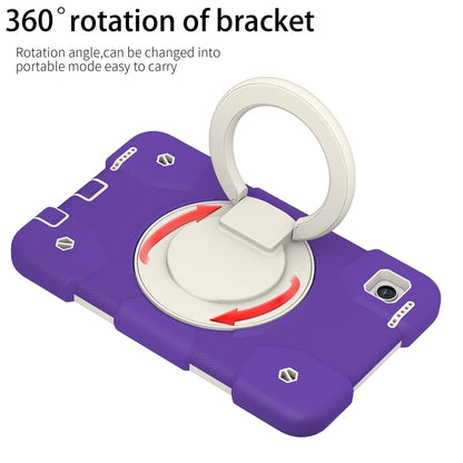 For Samsung Galaxy Tab A11 / A9 Silicone Hybrid PC Tablet Case with Shoulders Strap(Purple Blue) by bashfashion