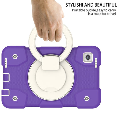 For Samsung Galaxy Tab A11 / A9 Silicone Hybrid PC Tablet Case with Shoulders Strap(Purple Blue) by bashfashion