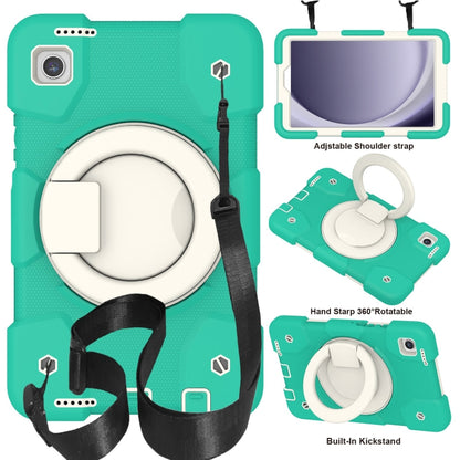 For Samsung Galaxy Tab A11 / A9 Silicone Hybrid PC Tablet Case with Shoulders Strap(Mint Green) by bashfashion