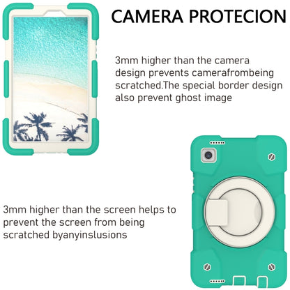 For Samsung Galaxy Tab A11 / A9 Silicone Hybrid PC Tablet Case with Shoulders Strap(Mint Green) by bashfashion