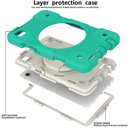 For Samsung Galaxy Tab A11 / A9 Silicone Hybrid PC Tablet Case with Shoulders Strap(Mint Green) by bashfashion