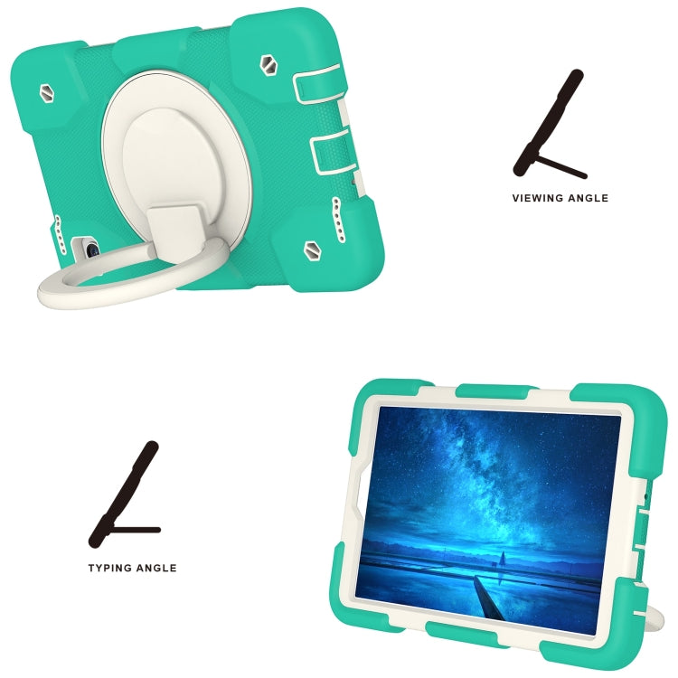For Samsung Galaxy Tab A11 / A9 Silicone Hybrid PC Tablet Case with Shoulders Strap(Mint Green) by bashfashion