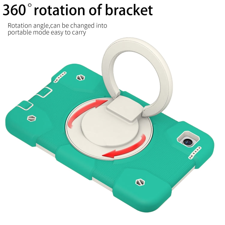 For Samsung Galaxy Tab A11 / A9 Silicone Hybrid PC Tablet Case with Shoulders Strap(Mint Green) by bashfashion