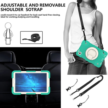 For Samsung Galaxy Tab A11 / A9 Silicone Hybrid PC Tablet Case with Shoulders Strap(Mint Green) by bashfashion