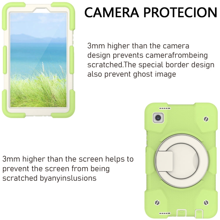 For Samsung Galaxy Tab A11 / A9 Silicone Hybrid PC Tablet Case with Shoulders Strap(Green) by bashfashion