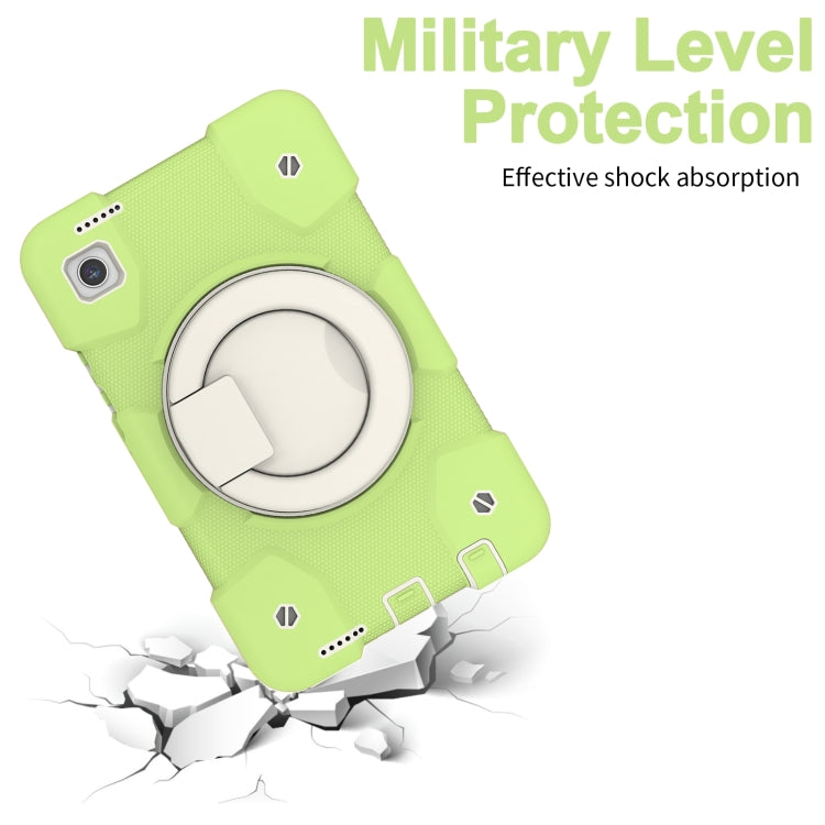 For Samsung Galaxy Tab A11 / A9 Silicone Hybrid PC Tablet Case with Shoulders Strap(Green) by bashfashion