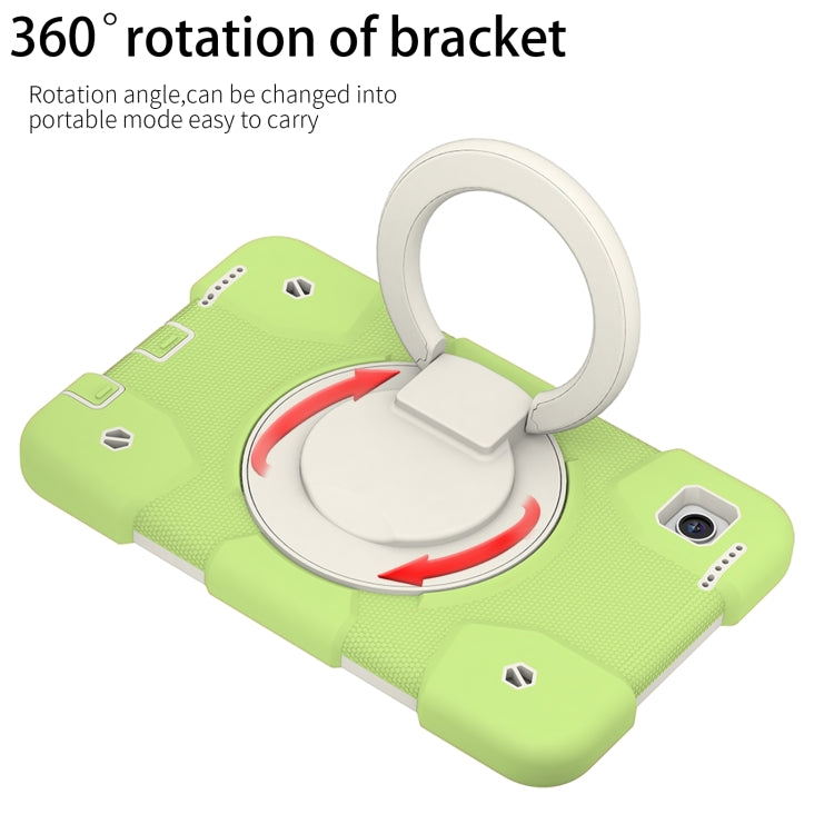 For Samsung Galaxy Tab A11 / A9 Silicone Hybrid PC Tablet Case with Shoulders Strap(Green) by bashfashion