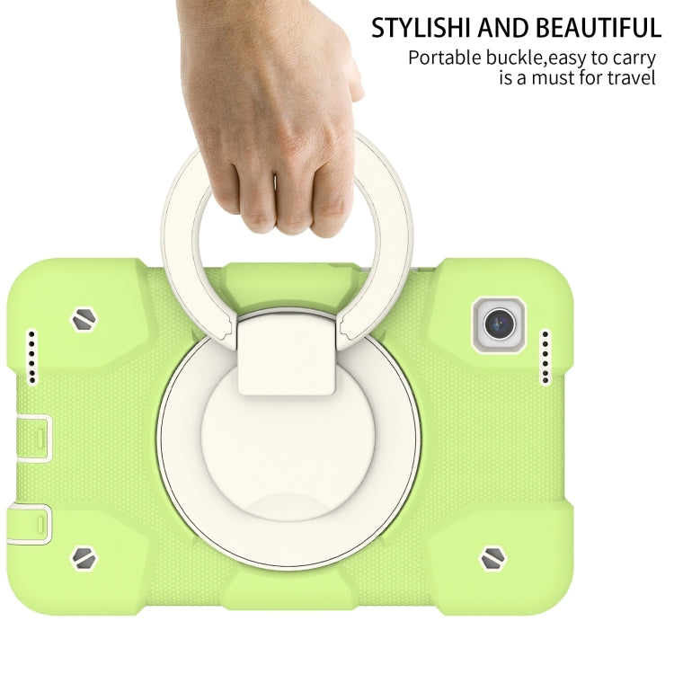 For Samsung Galaxy Tab A11 / A9 Silicone Hybrid PC Tablet Case with Shoulders Strap(Green) by bashfashion