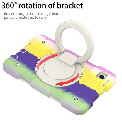 For Samsung Galaxy Tab A11 / A9 Silicone Hybrid PC Tablet Case with Shoulders Strap(Colorful Purple) by bashfashion