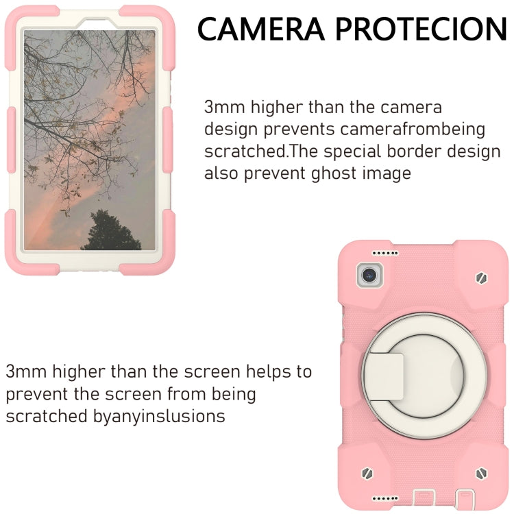 For Samsung Galaxy Tab A11 / A9 Silicone Hybrid PC Tablet Case with Shoulders Strap(Pink) by bashfashion