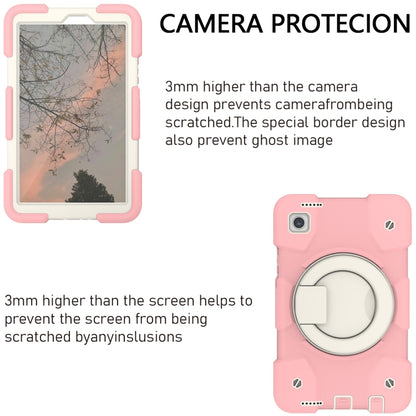 For Samsung Galaxy Tab A11 / A9 Silicone Hybrid PC Tablet Case with Shoulders Strap(Pink) by bashfashion