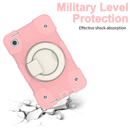 For Samsung Galaxy Tab A11 / A9 Silicone Hybrid PC Tablet Case with Shoulders Strap(Pink) by bashfashion