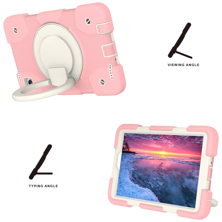 For Samsung Galaxy Tab A11 / A9 Silicone Hybrid PC Tablet Case with Shoulders Strap(Pink) by bashfashion