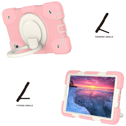 For Samsung Galaxy Tab A11 / A9 Silicone Hybrid PC Tablet Case with Shoulders Strap(Pink) by bashfashion