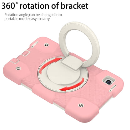 For Samsung Galaxy Tab A11 / A9 Silicone Hybrid PC Tablet Case with Shoulders Strap(Pink) by bashfashion