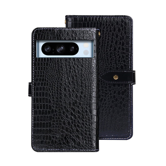 For Google Pixel 8 Pro idewei Crocodile Texture Leather Phone Case(Black) by idewei