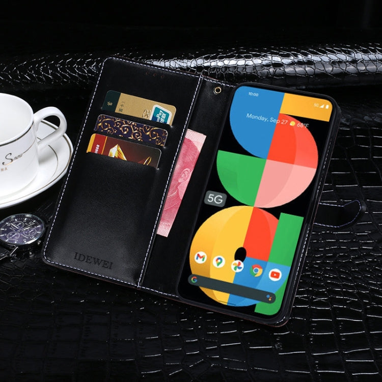 For Google Pixel 8 Pro idewei Crocodile Texture Leather Phone Case(Black) by idewei