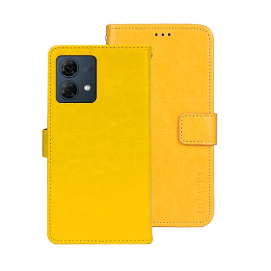 For Motorola Moto G84 5G idewei Crazy Horse Texture Leather Phone Case(Yellow) by idewei