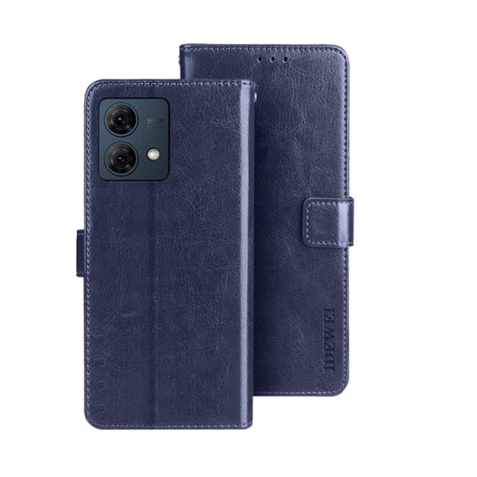 For Motorola Moto G84 5G idewei Crazy Horse Texture Leather Phone Case(Blue) by idewei