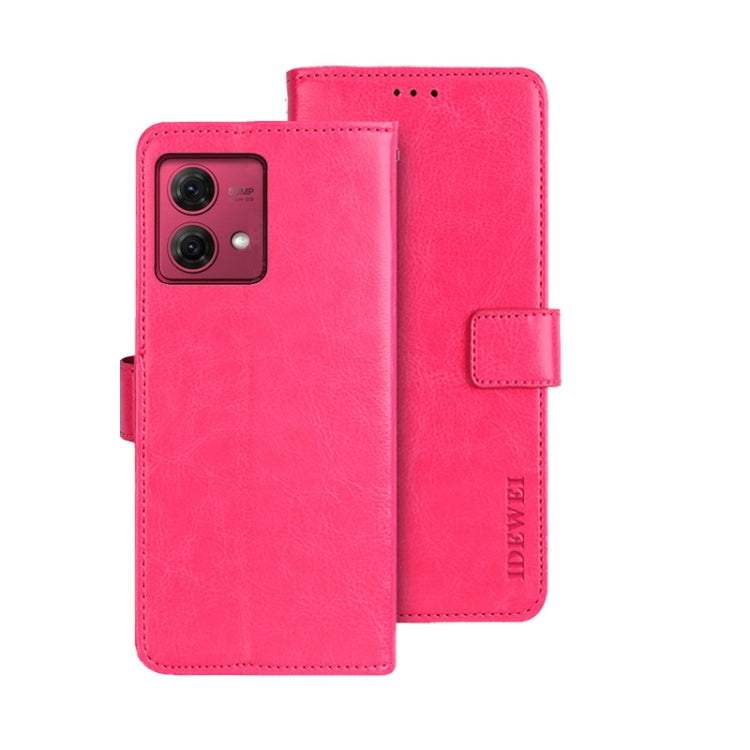 For Motorola Moto G84 5G idewei Crazy Horse Texture Leather Phone Case(Rose Red) by idewei