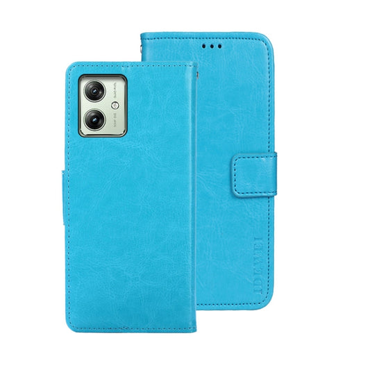 For Motorola Moto G54 5G EU idewei Crazy Horse Texture Leather Phone Case(Sky Blue) by idewei