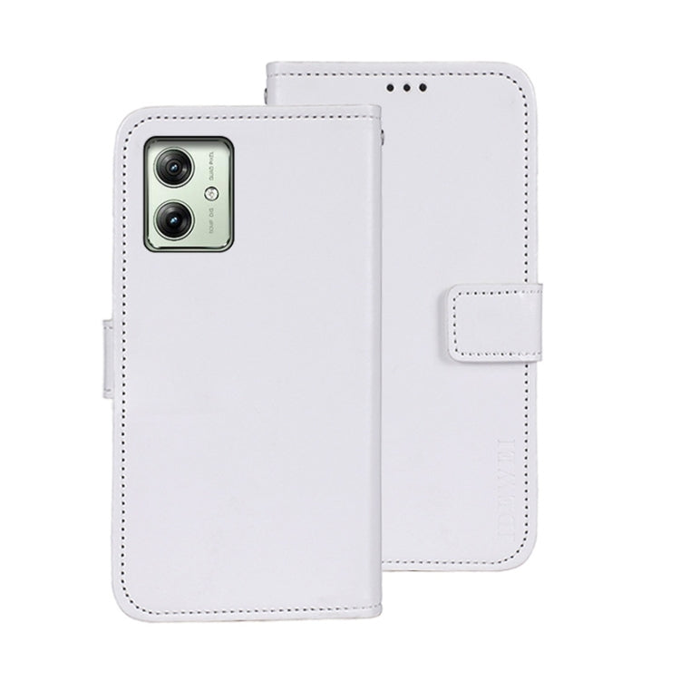 For Motorola Moto G54 5G EU idewei Crazy Horse Texture Leather Phone Case(White) by idewei