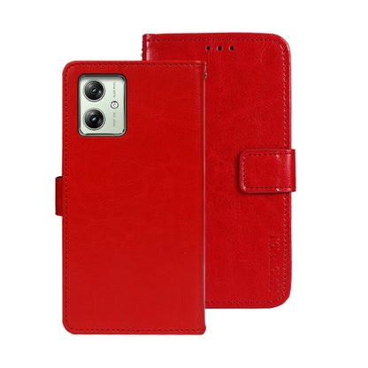 For Motorola Moto G54 5G EU idewei Crazy Horse Texture Leather Phone Case(Red) by idewei