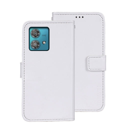 For Motorola Edge 40 Neo idewei Crazy Horse Texture Leather Phone Case(White) by idewei
