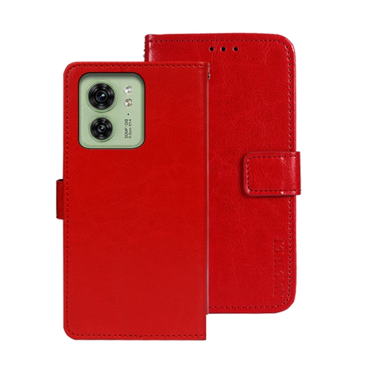 For Motorola Edge 40 5G idewei Crazy Horse Texture Leather Phone Case(Red) by idewei