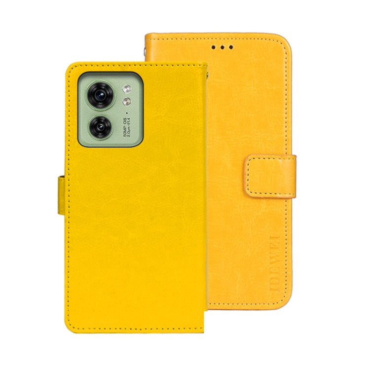 For Motorola Edge 40 5G idewei Crazy Horse Texture Leather Phone Case(Yellow) by idewei