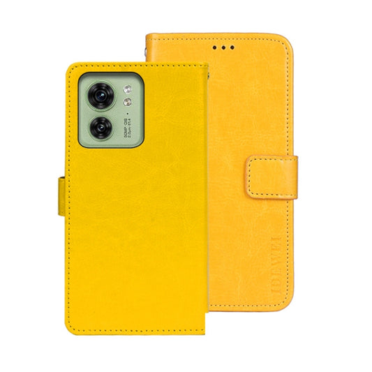 For Motorola Edge 40 5G idewei Crazy Horse Texture Leather Phone Case(Yellow) by idewei