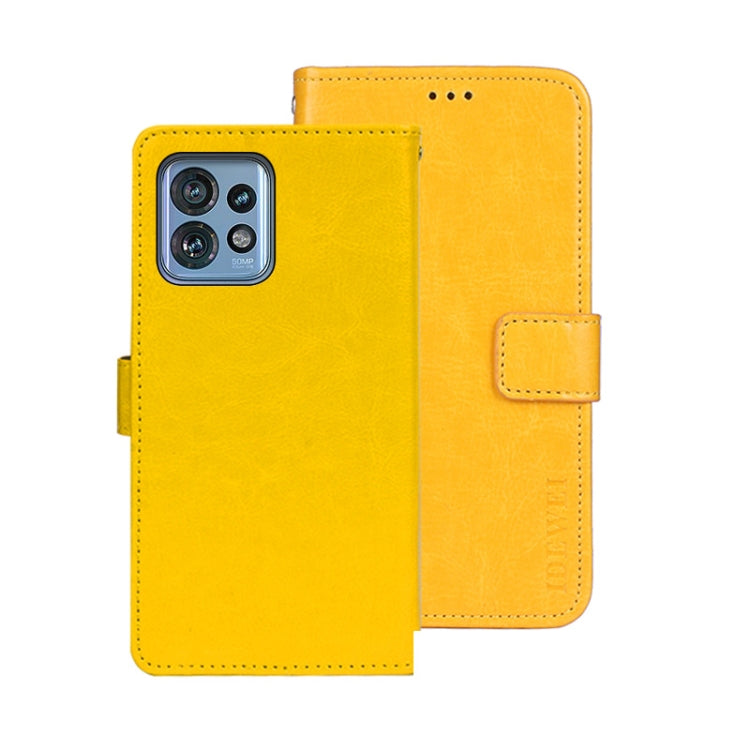 For Motorola Edge 40 Pro 5G idewei Crazy Horse Texture Leather Phone Case(Yellow) by idewei