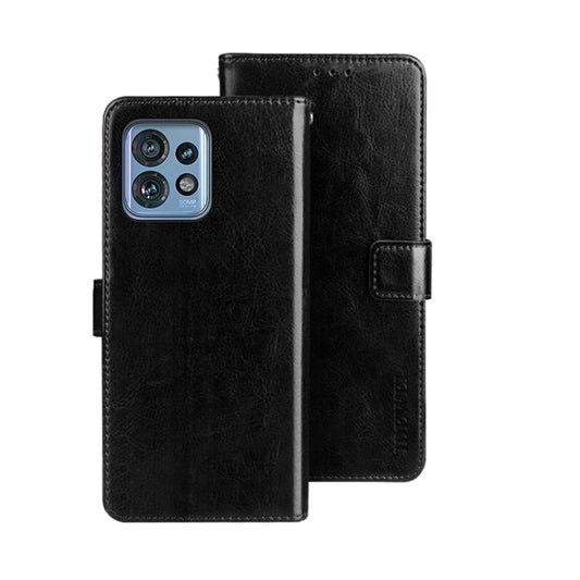 For Motorola Edge 40 Pro 5G idewei Crazy Horse Texture Leather Phone Case(Black) by idewei