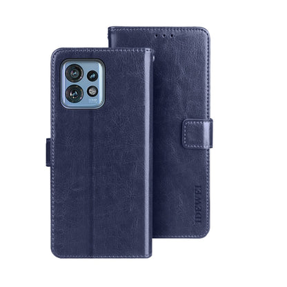 For Motorola Edge 40 Pro 5G idewei Crazy Horse Texture Leather Phone Case(Blue) by idewei